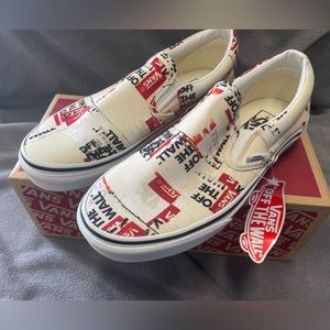 Classic Slip On Vans (Packing Tape) Men’s size 7/ Women’s 8.5